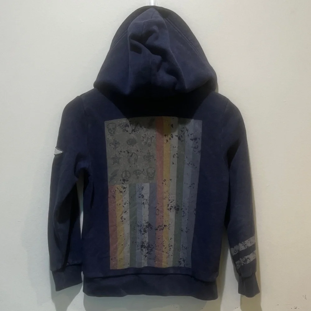 BUTTER Super Soft Blue Zip Up Hoodie Size Small (7-8)